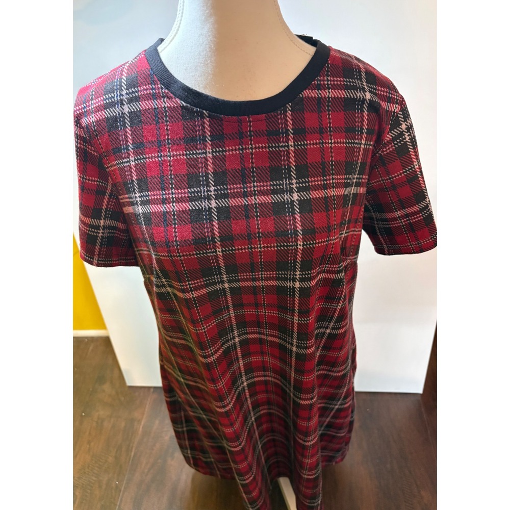 NWT CCX by City Chic Plaid Women's Size 12 XXS Red Black Streetwear Plus Size